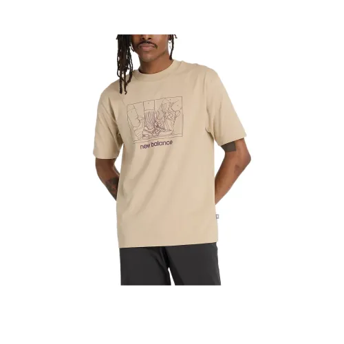 New Balance FW24 Athletics Relaxed Science T Рубашка Мужская Хаки