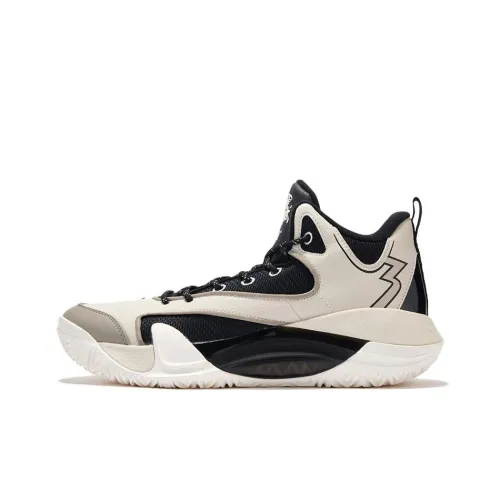 361° Slip-resistant Abrasion-resistant MID Баскетбольные кроссовки Мужские Бежевый Черный