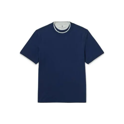 BRUNELLO CUCINELLI Синий Мужской T-Рубашки