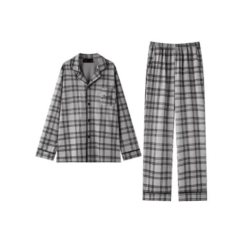 Meonsill Gray Plaid C55359 Men's Men's Pajama Sets
