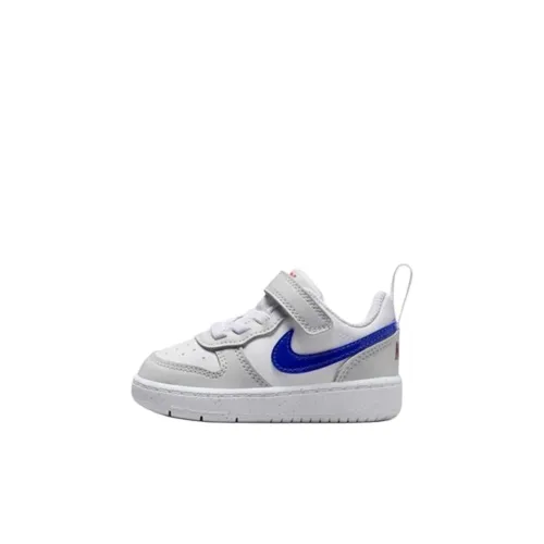 Nike Court Burrow Slip-Resistant Abrasion-Resistant Low-Top Обувь для малышей Белый Серый Синий Infant и Toddler