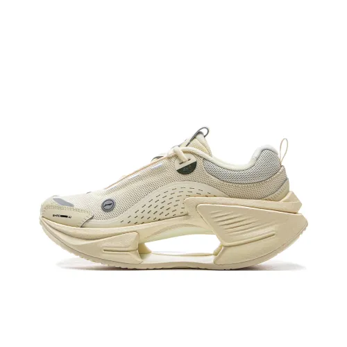 LiNing Shadow CRC Противоскользящий Отскок Низкий Топ Casual Женский Серый Бежевый