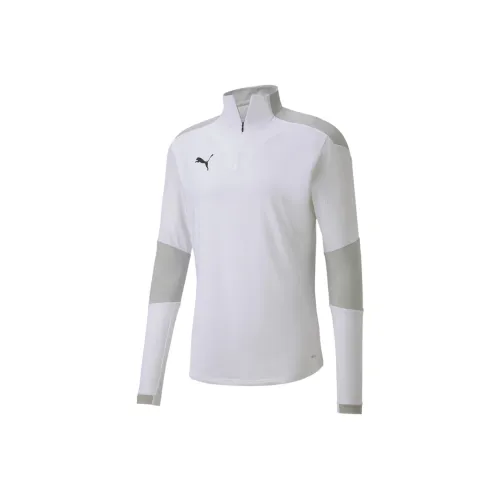 PUMA FIT Полу-Молния Тренировочный Толстовка T-Рубашка Мужская Белая