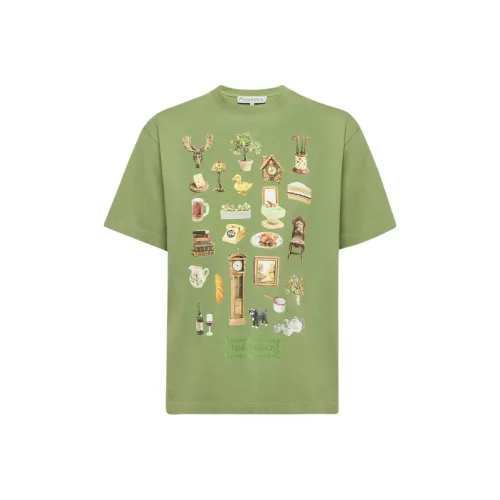 JW Anderson FW24 T Рубашка Мужская Лесной Зеленый