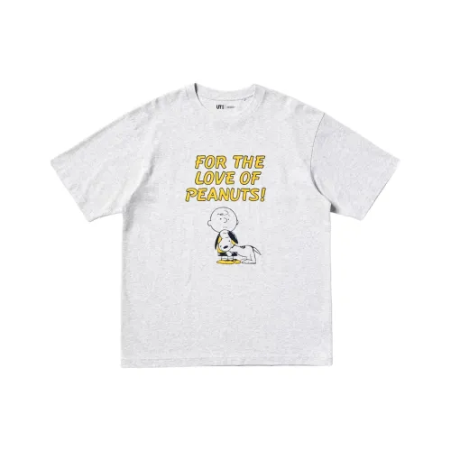 UNIQLO X PEANUTS Коллаборация SS25 T-рубашка унисекс серого цвета