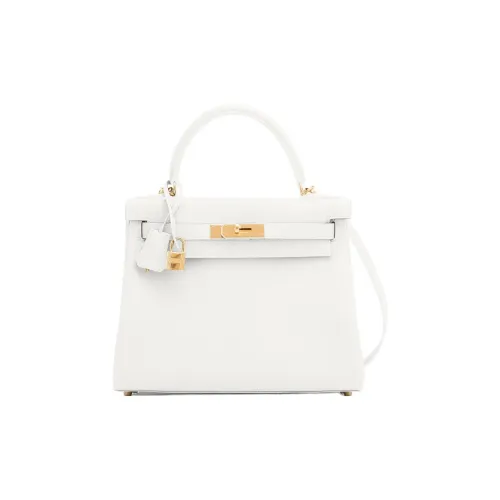 HERMES Kelly Кожа Evercolor Сумка Kelly Сумка через плечо Сумка Женская 01 BLANC Чисто белый
