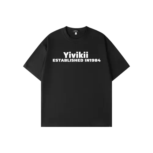 YIVIKII Черная унисекс футболка