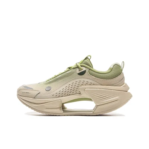 LiNing Shadow CRC Противоскользящий Отскок Низкий Топ Casual Мужской Бежевый Зеленый