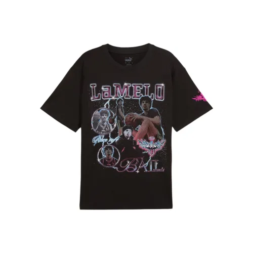 PUMA x LaMelo Ball MELOIRIDESCENT FW24 Hornets T Рубашка Мужская Черная