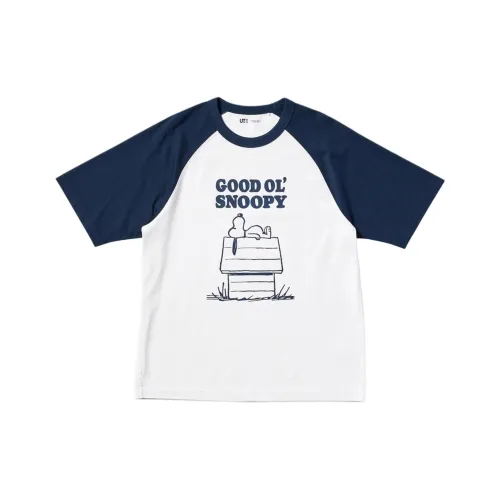 UNIQLO X PEANUTS Коллаборация SS25 T-рубашка унисекс темно-синий