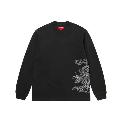 Supreme FW24 WEEK12 Dragon Вышитый L S Топ T Рубашка Унисекс