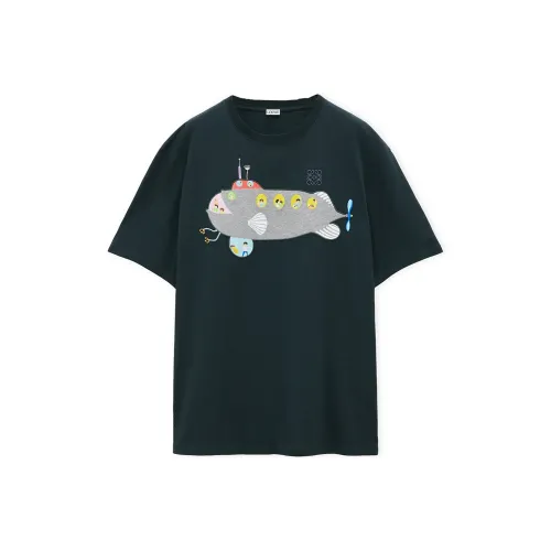 LOEWE x Suna Fujita SS25 T Рубашка Мужская Темно-зеленая