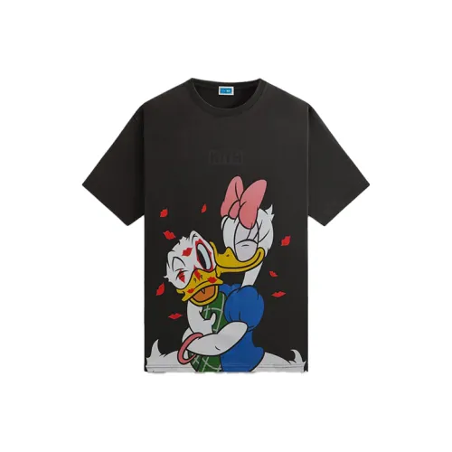 KITH x Disney FW24 Дональд Дак Smooch Винтаж T Рубашка Мужская Черная