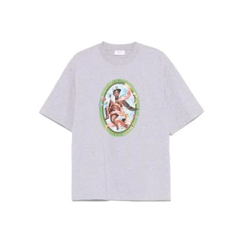 Off Белый T-Рубашка Свободного кроя Мужская Фотиния Серый