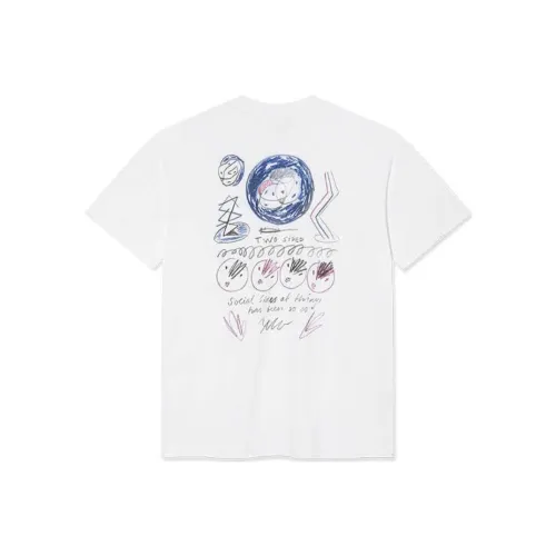 POLAR SKATE CO SS25 Социальный Боковой Т-Рубашка Мужская Белая