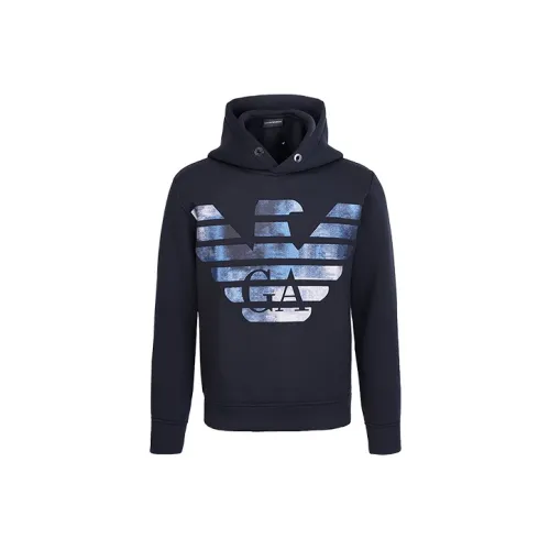 EMPORIO ARMANI Темно-синие мужские свитшоты