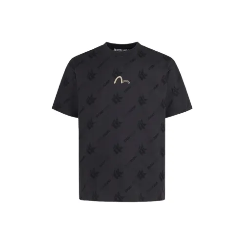 EVISU Все Over Charcoal Gray Мужская T-Рубашка