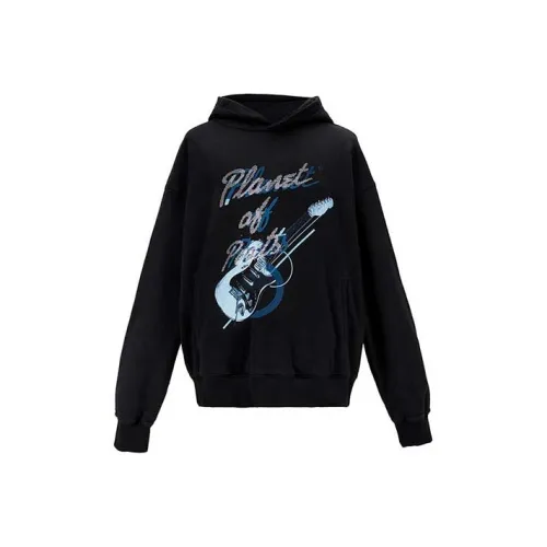 C2H4 С капюшоном свободный крой стандартный свитшот унисекс темно-серый