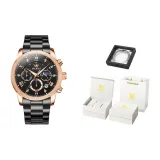 Розовый корпус, черный циферблат [Роскошная коробка]