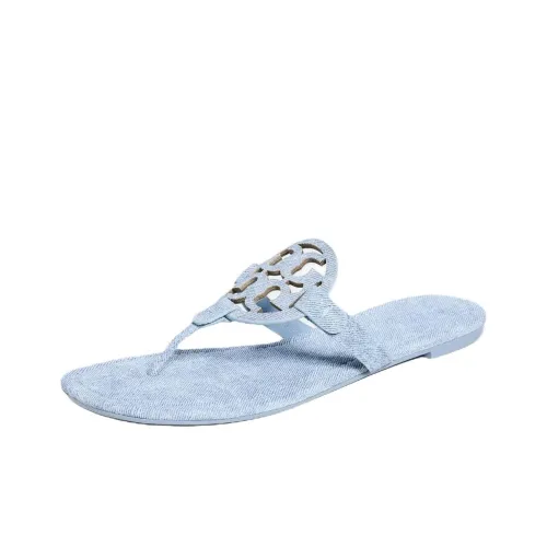 TORY BURCH Miller Резиновая подошва Шлепанцы Женские Blue
