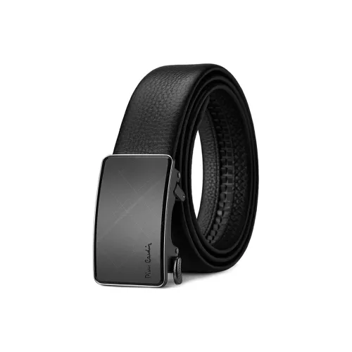 PIERRE CARDIN Ремни из крупнозернистой текстуры коровьей кожи Мужской Черный 3,5 см