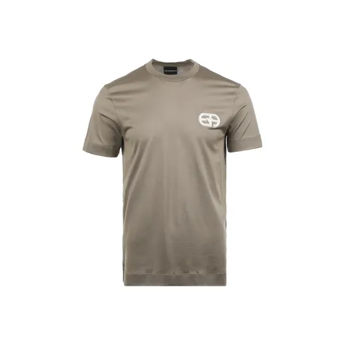 EMPORIO ARMANI SS25 T Рубашка Мужская Светло-Кофейного Цвета