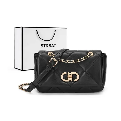 ST SAT Сумка через плечо из синтетической кожи женская черная белая