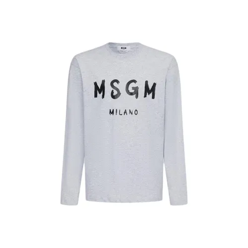 MSGM Светло-серые мужские футболки T