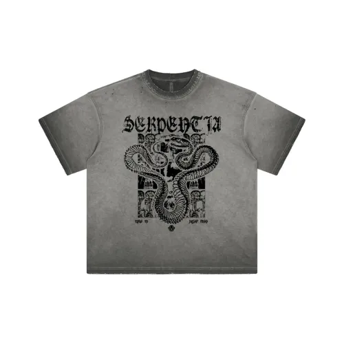 FAWENXIANGZI T-Shirt Унисекс Винтажный Серый