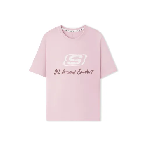 Skechers T-Shirt Унисекс Серый Розовый