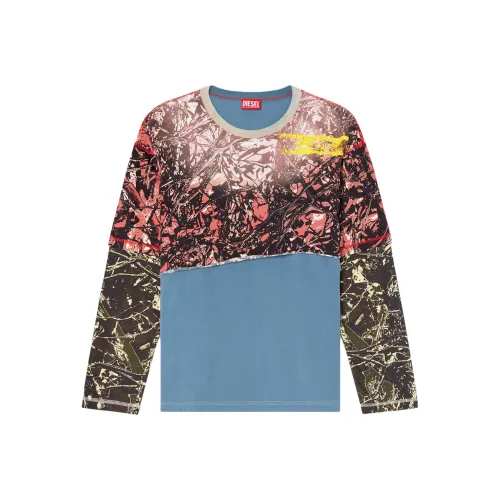 DIESEL Синий/Розовый Мужские T-Рубашки
