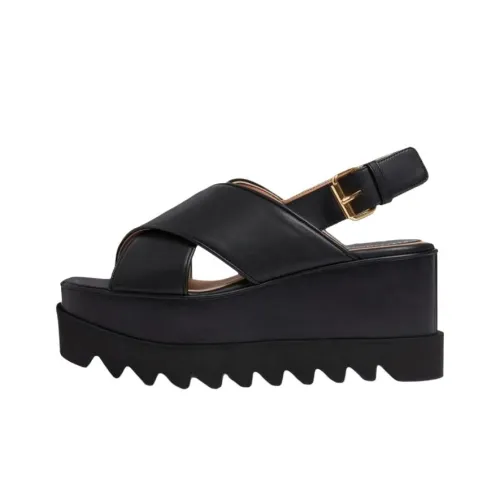 Stella McCartney Elyse One Strap Sandals 8 cm Women's Black Stella McCartney Elyse One Ремень Сандалии 8 см Женские Черные