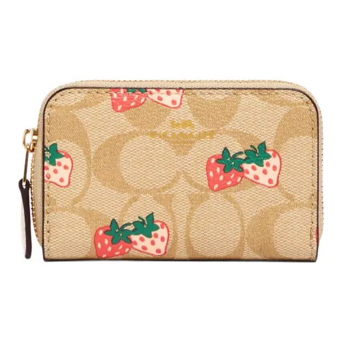 COACH Canvas с кожаными вставками кошелек для монет женский хаки