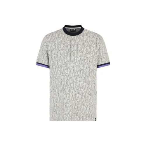 EMPORIO ARMANI EA7 Молочно-белая мужская футболка