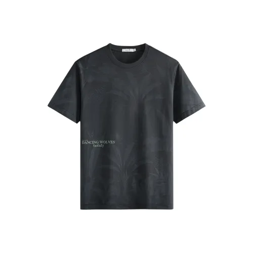 YULANGGONGWU T Рубашка Мужская Темно-Серый