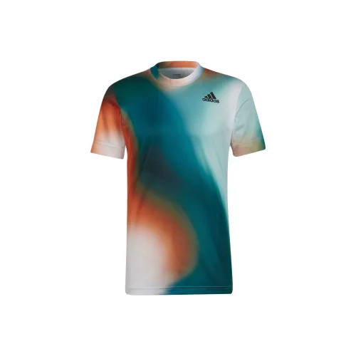 Adidas T-рубашка мужская белый черный Han нефритовый белый вода утино-зеленый