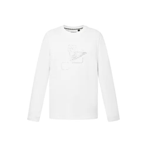 RARE Длинный рукав Т-рубашка Мужская Белая