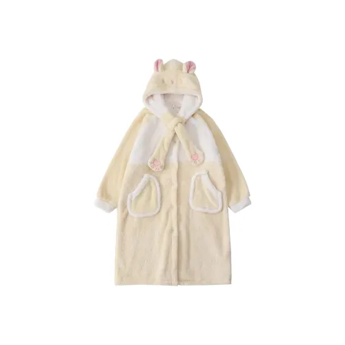 QIAOYUN Сон Халат Женские Желтого цвета