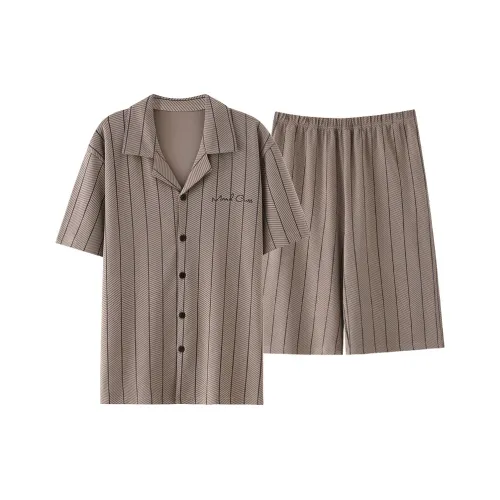 Pretty Lady Пижамный комплект Мужской Светло-Кофейный Полосы