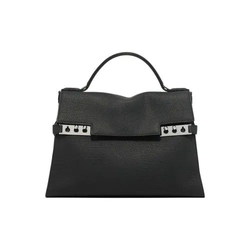 Delvau Tempête Телячья кожа Одно плечо Сумка Большая Женская Черная