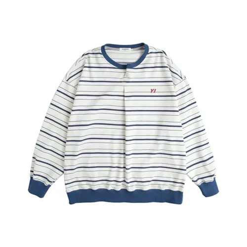 YOSHIYOYI Круглый вырез Стандартный Свитшот Унисекс Белый