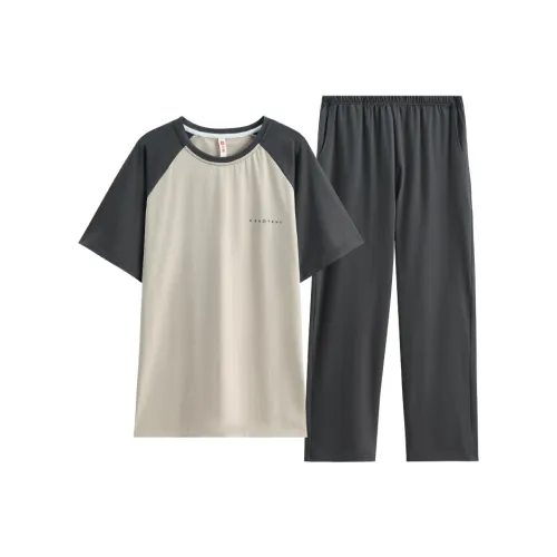 FENTENG Пижамный комплект мужской абрикосово-желтый