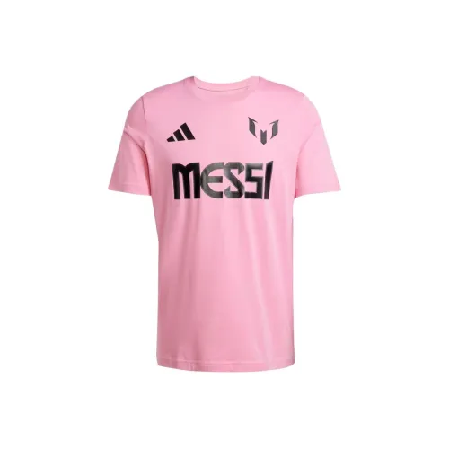 Adidas Messi Name And Количество Graphic Tee T Рубашка Мужская Easy Розовая