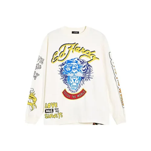 Ed Hardy Айвори Белый Мужская T-Рубашка