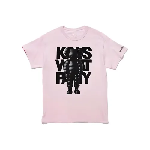 KAWS совместная розовая мужская футболка T-Shirt
