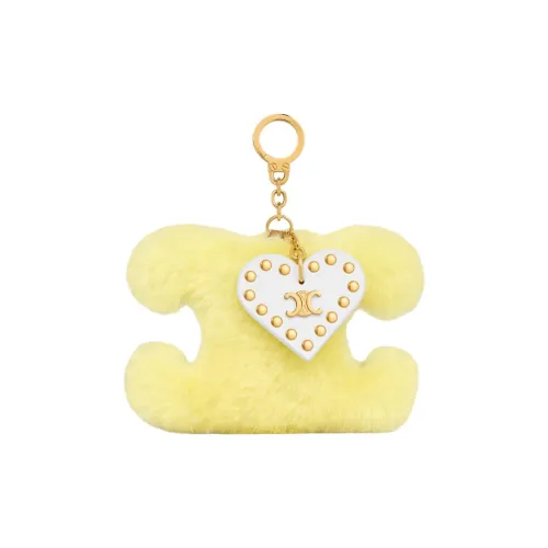 CELINE Triomphe Шерсть Bag Charm Сумка Merch Женские Желтый