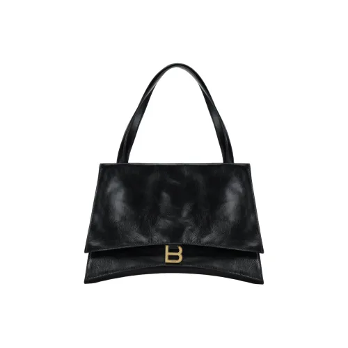 Balenciaga Crush Телячья кожа Сумка через плечо Женская Черная