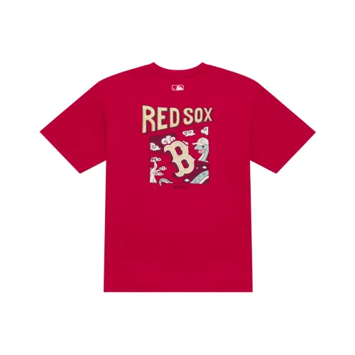 MLB Boston Red Sox Год Змеи Chinese New Year Collection SS25 Футболка Унисекс Темно-красный