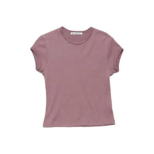 ACNE STUDIOS SS25 Короткий рукав T-рубашки унисекс сливового цвета