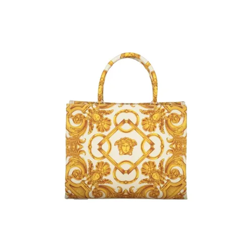 FANSIZHE MedusaBarocco Кожа Тоут Сумка Сумка для покупок Сумка на плечо Сумка Женская Белая и Желтая